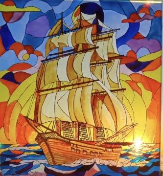 تفاصيل Vitrail on glass/ رسم على الزجاج صورة Vitrail on glass/ رسم على الزجاج